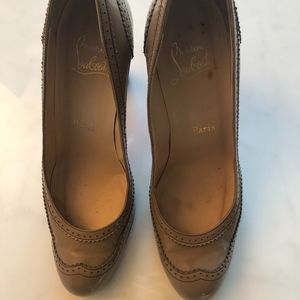 Christian Louboutin Nude Patent Leather Pumps